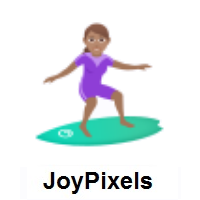 Woman Surfing: Medium Skin Tone on JoyPixels