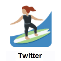 Woman Surfing: Medium Skin Tone on Twitter Twemoji