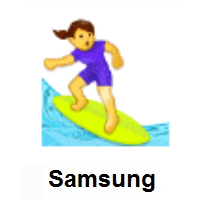 Woman Surfing on Samsung