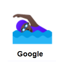 Woman Swimming: Dark Skin Tone on Google Android