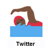 Woman Swimming: Dark Skin Tone on Twitter Twemoji