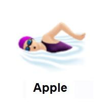 Woman Swimming: Light Skin Tone on Apple iOS