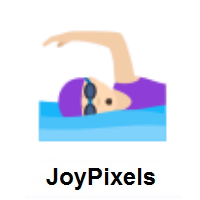 Woman Swimming: Light Skin Tone on JoyPixels