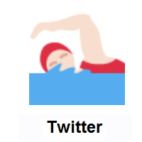 Woman Swimming: Light Skin Tone on Twitter Twemoji
