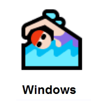 Woman Swimming: Light Skin Tone on Microsoft Windows
