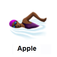 Woman Swimming: Medium-Dark Skin Tone on Apple iOS