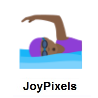 Woman Swimming: Medium-Dark Skin Tone on JoyPixels
