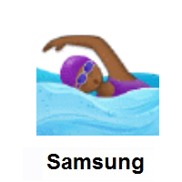 Woman Swimming: Medium-Dark Skin Tone on Samsung