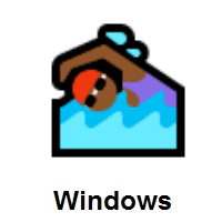 Woman Swimming: Medium-Dark Skin Tone on Microsoft Windows