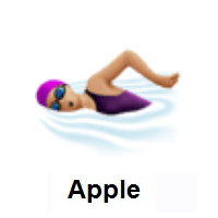 Woman Swimming: Medium-Light Skin Tone on Apple iOS