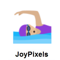 Woman Swimming: Medium-Light Skin Tone on JoyPixels