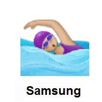 Woman Swimming: Medium-Light Skin Tone on Samsung
