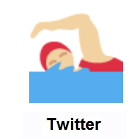 Woman Swimming: Medium-Light Skin Tone on Twitter Twemoji