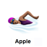 Woman Swimming: Medium Skin Tone on Apple iOS