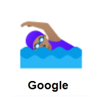 Woman Swimming: Medium Skin Tone on Google Android