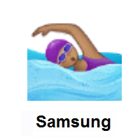 Woman Swimming: Medium Skin Tone on Samsung
