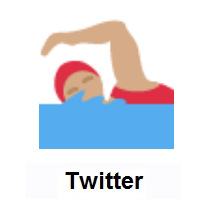 Woman Swimming: Medium Skin Tone on Twitter Twemoji
