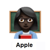 Woman Teacher: Dark Skin Tone on Apple iOS