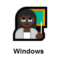 Woman Teacher: Dark Skin Tone on Microsoft Windows