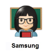 Woman Teacher: Light Skin Tone on Samsung