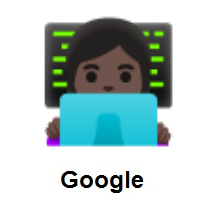 Woman Technologist: Dark Skin Tone on Google Android