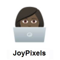 Woman Technologist: Dark Skin Tone on JoyPixels