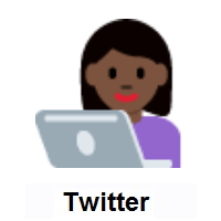 Woman Technologist: Dark Skin Tone on Twitter Twemoji