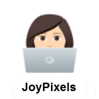 Woman Technologist: Light Skin Tone on JoyPixels