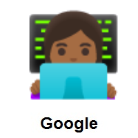 Woman Technologist: Medium-Dark Skin Tone on Google Android