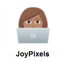 Woman Technologist: Medium Skin Tone on JoyPixels
