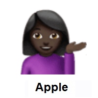 Woman Tipping Hand: Dark Skin Tone on Apple iOS