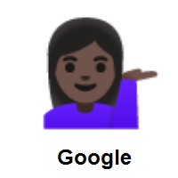 Woman Tipping Hand: Dark Skin Tone on Google Android