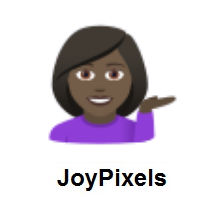Woman Tipping Hand: Dark Skin Tone on JoyPixels