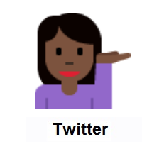 Woman Tipping Hand: Dark Skin Tone on Twitter Twemoji