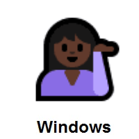 Woman Tipping Hand: Dark Skin Tone on Microsoft Windows