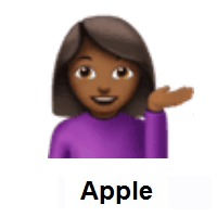 Woman Tipping Hand: Medium-Dark Skin Tone on Apple iOS