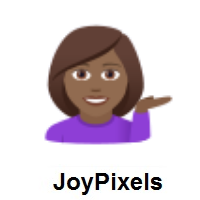 Woman Tipping Hand: Medium-Dark Skin Tone on JoyPixels