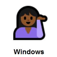 Woman Tipping Hand: Medium-Dark Skin Tone on Microsoft Windows