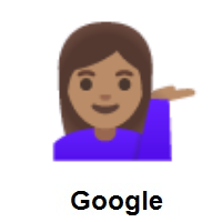 Woman Tipping Hand: Medium Skin Tone on Google Android