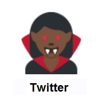 Woman Vampire: Dark Skin Tone on Twitter Twemoji
