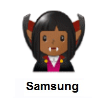 Woman Vampire: Medium-Dark Skin Tone on Samsung