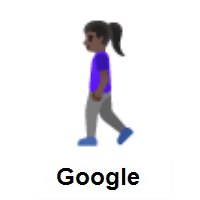 Woman Walking: Dark Skin Tone on Google Android