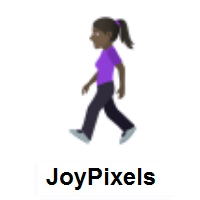 Woman Walking: Dark Skin Tone on JoyPixels