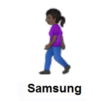 Woman Walking: Dark Skin Tone on Samsung