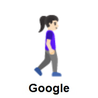 Woman Walking Facing Right: Light Skin Tone on Google Android