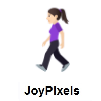 Woman Walking: Light Skin Tone on JoyPixels