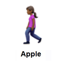 Woman Walking: Medium-Dark Skin Tone on Apple iOS