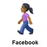 Woman Walking: Medium-Dark Skin Tone on Facebook