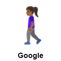 Woman Walking: Medium-Dark Skin Tone on Google Android