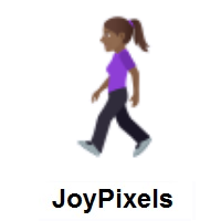 Woman Walking: Medium-Dark Skin Tone on JoyPixels